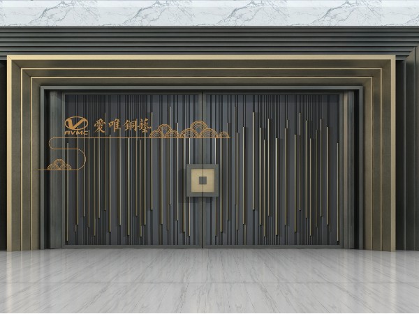 佛山別墅銅門廠家愛唯銅藝——別墅小區大門庭院銅門