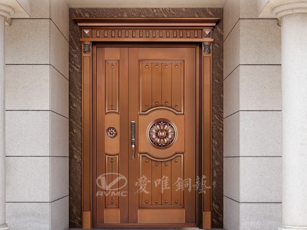 佛山銅門廠家愛唯銅藝——別墅銅門中西結合銅門款式